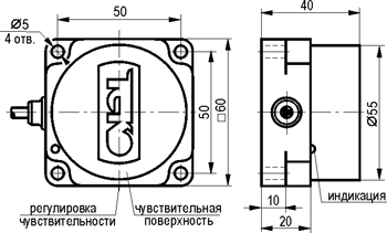 Габариты ISN I8P-02G-25-L